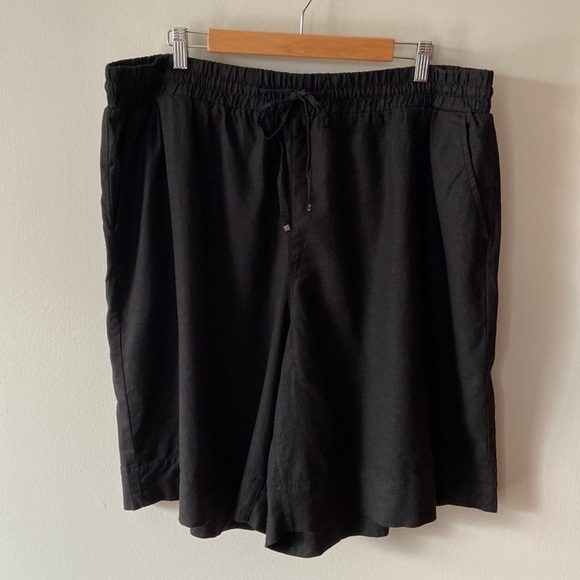 ADDITION Elle Linen Blend Pull-On Bermuda Shorts Black Size 2X - Picture 4 of 16